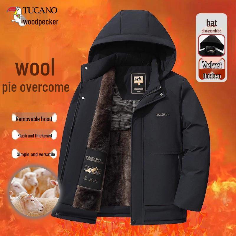 Men s Winter Wool-Cotton Parka: Thickened, Warm Padded Jacket for Middle-Aged Fathers 3XL (for 65-75 kg) темно-синього кольору
Men s Winter Wool-Cotton Parka: Thickened, Warm Padded Jacket for Middle-Aged Fathers 3XL (for 65-75 kg) темно-синього кольору
