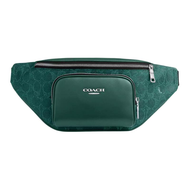COACH RACER 34 logo zipper closure, first-layer canvas and calfskin, waist bag, large size, unisex couple version, sea green зелений
COACH RACER 34 logo zipper closure, first-layer canvas and calfskin, waist bag, large size, unisex couple version, sea green зелений