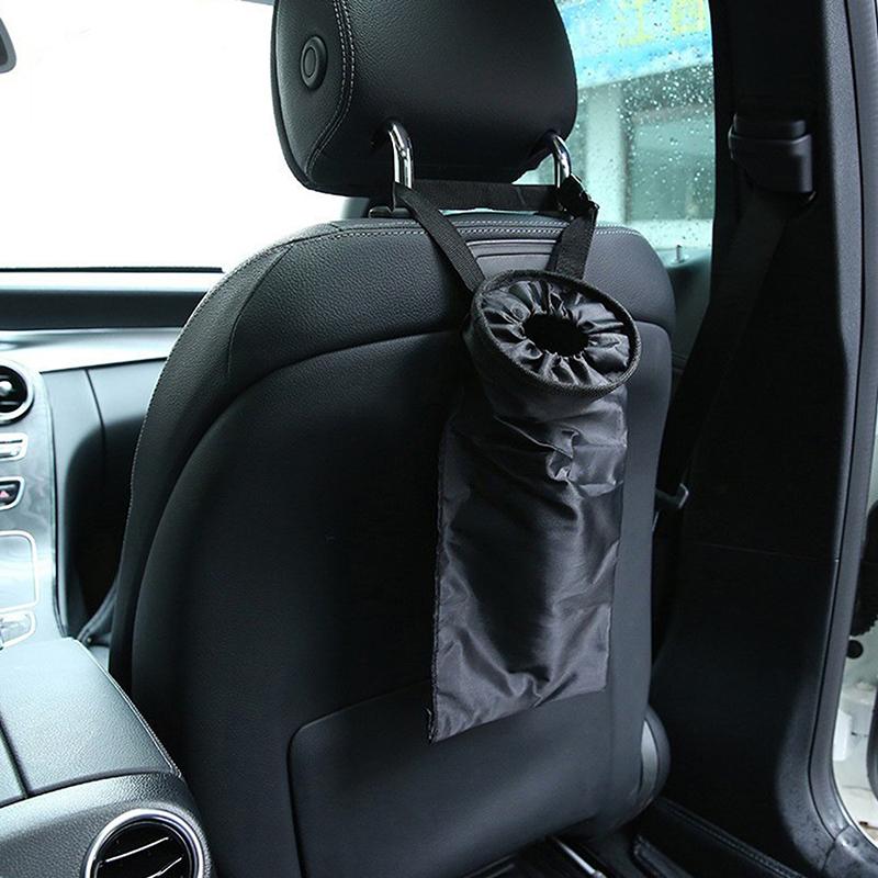 Car Seat Back Trash Holder Hang Litter Bag Garbage Storage Rubbish Container Oxford Cloth Car Waste Bins Car Accessories чёрный