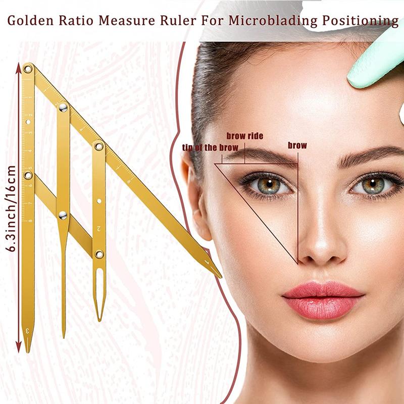 2PCS Eyebrow Ruler 3-Point Positioning Ruler Eyebrow Golden Proportion Caliper Ruler Gold золотий
2PCS Eyebrow Ruler 3-Point Positioning Ruler Eyebrow Golden Proportion Caliper Ruler Gold золотий
