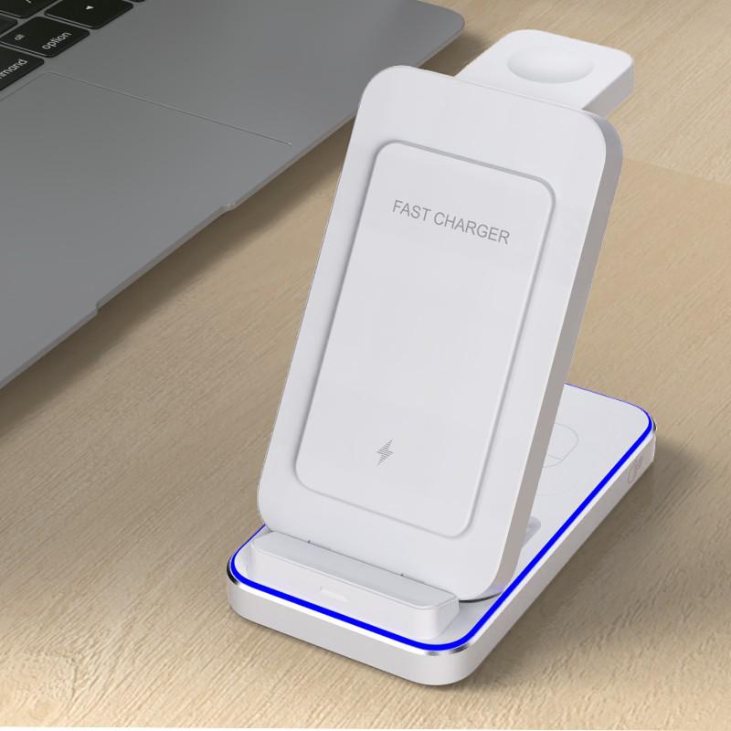 Складное беспроводное зарядное устройство 3-в-1: Идеально для телефонов Apple, Huawei, Xiaomi. Идеально подходит как для офисного, так и для домашнего использования. белый
Складное беспроводное зарядное устройство 3-в-1: Идеально для телефонов Apple, Huawei, Xiaomi. Идеально подходит как для офисного, так и для домашнего использования. белый