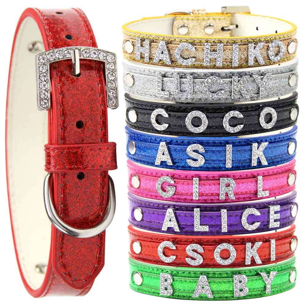 Personalized Dog Collar Bling Rhinestone DIY Names Puppy Cat Leather Collars Small Large Dog Necklace Free Name Pet Accessories XS
Personalized Dog Collar Bling Rhinestone DIY Names Puppy Cat Leather Collars Small Large Dog Necklace Free Name Pet Accessories XS