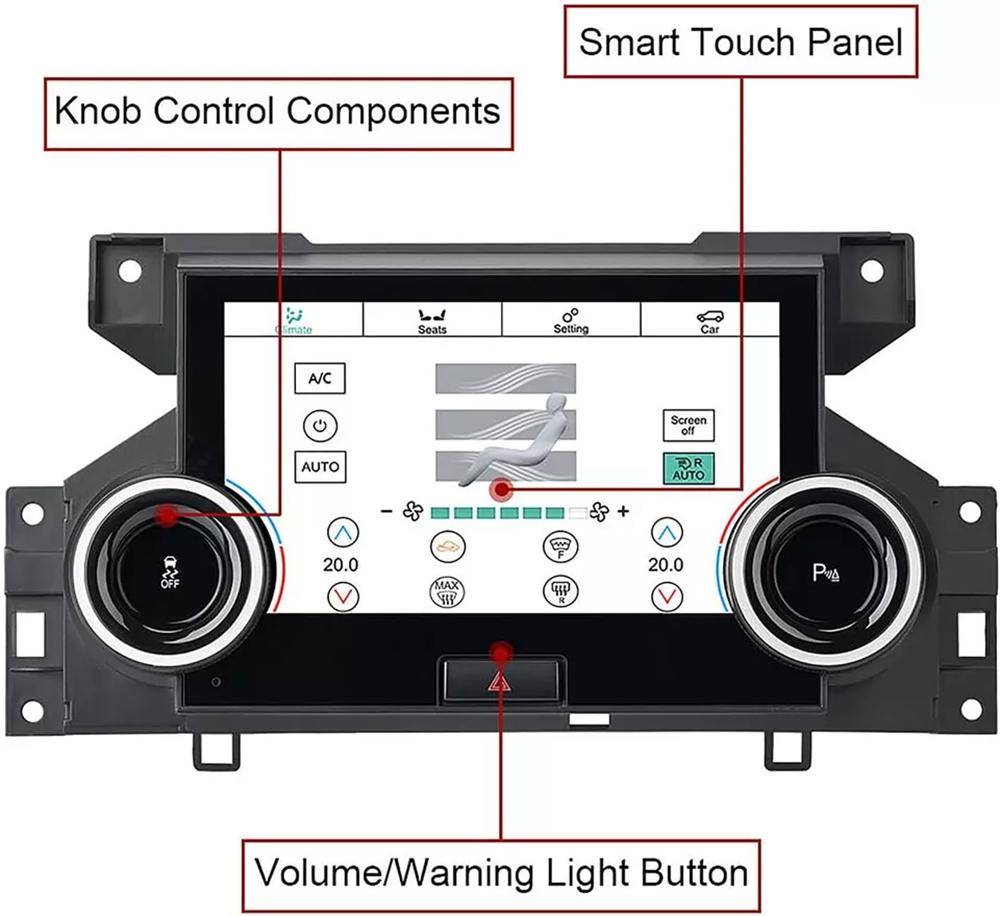 Панель управления климатом A/C 7-дюймовый ЖК-экран Android для 10-16 Land Rover Discovery 4
Панель управления климатом A/C 7-дюймовый ЖК-экран Android для 10-16 Land Rover Discovery 4