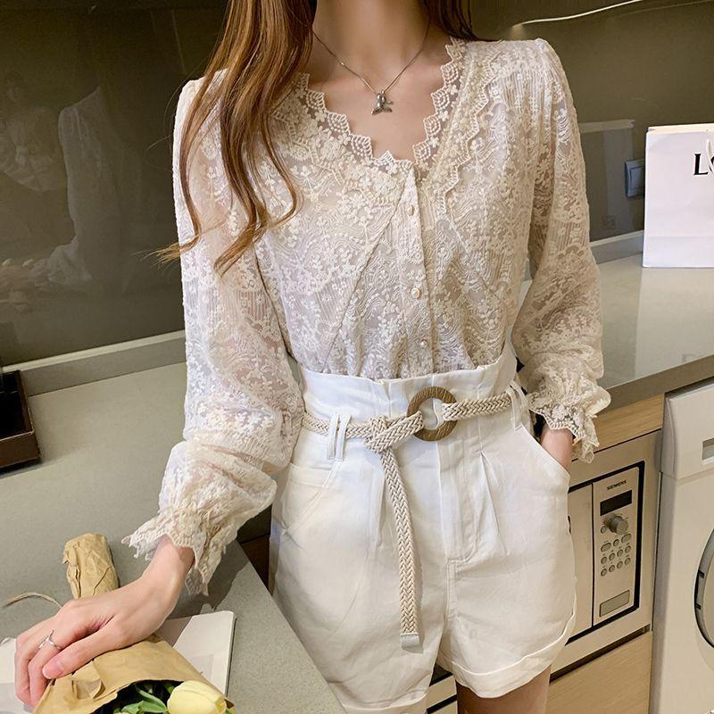 All-Match Crocheted Hollow Single-Breasted Long Sleeve Lace Shirt Apricot S
All-Match Crocheted Hollow Single-Breasted Long Sleeve Lace Shirt Apricot S