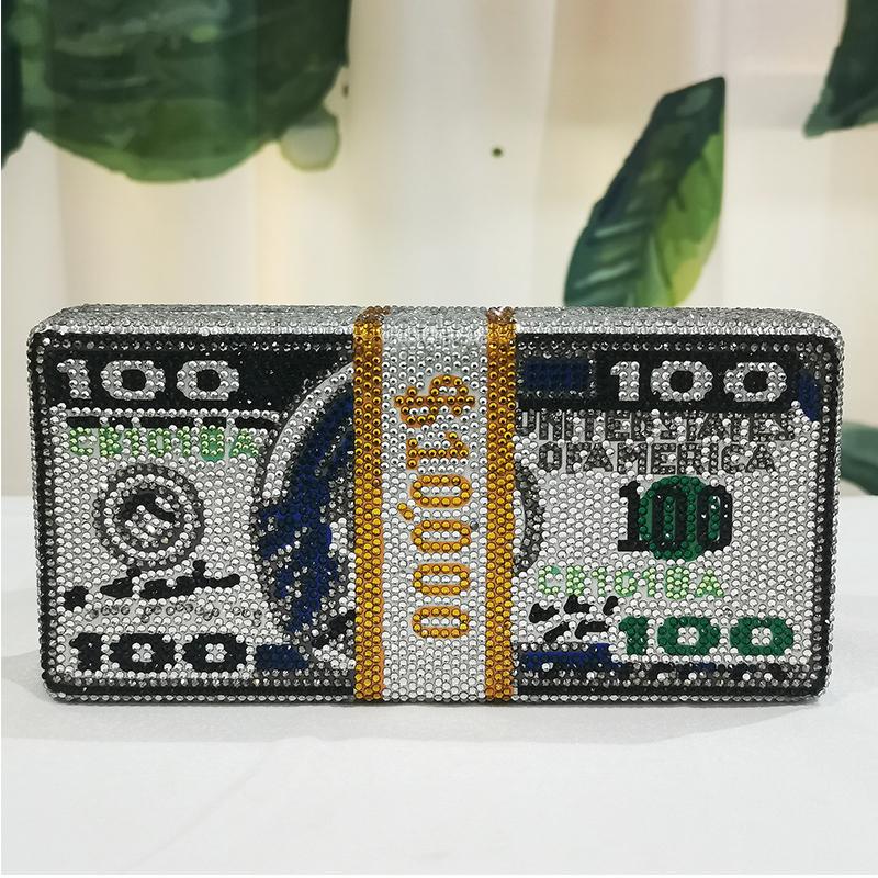 WHTUOHENG Diamond US Dollar Crystal Evening Clutch Bag Luxury Rhinestone $1000 Wedding Bridal Female Shoulder Handbag Bridal Pu 18.5cmX9cmX4cm
WHTUOHENG Diamond US Dollar Crystal Evening Clutch Bag Luxury Rhinestone $1000 Wedding Bridal Female Shoulder Handbag Bridal Pu 18.5cmX9cmX4cm