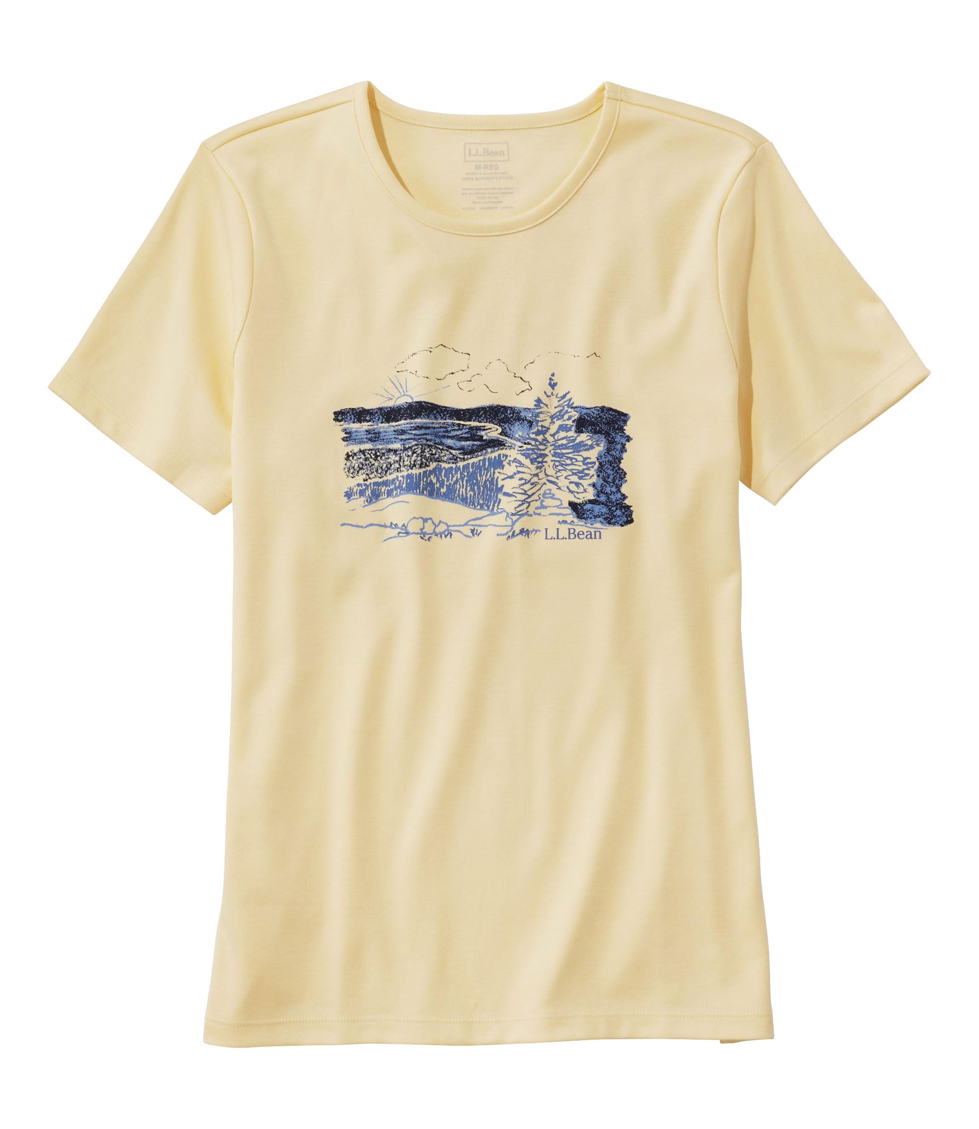 LL Bean Pima Cotton Crew Neck Graphic US Size 1000275380 Women s Tee, Fit, Regular, Small, Butter/Landscape, Yellow,
LL Bean Pima Cotton Crew Neck Graphic US Size 1000275380 Women s Tee, Fit, Regular, Small, Butter/Landscape, Yellow,