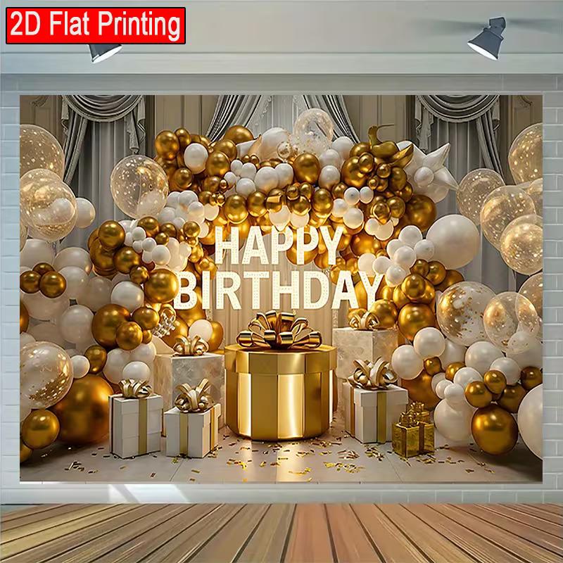 2D Flat Printed Gold Birthday Backdrop, White Gold Balloon & Gift Photography Background 47.2x31.5inch/120*80cm
2D Flat Printed Gold Birthday Backdrop, White Gold Balloon & Gift Photography Background 47.2x31.5inch/120*80cm