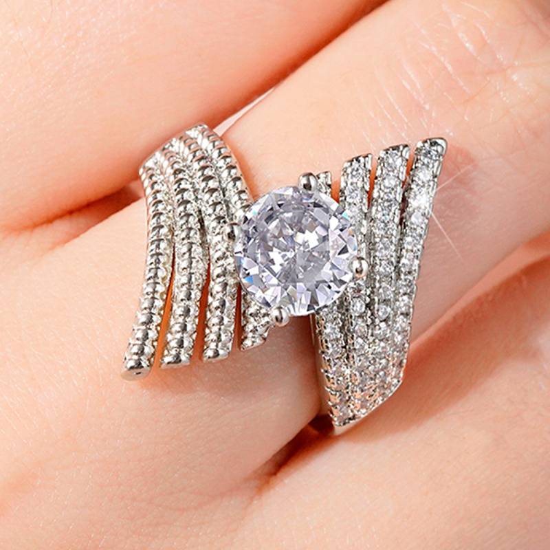 Huitan Unique Geometric Design Women Ring Inlaid Shining CZ Aesthetic Wedding Engagement Accessories Party Chic Jewelry 10
Huitan Unique Geometric Design Women Ring Inlaid Shining CZ Aesthetic Wedding Engagement Accessories Party Chic Jewelry 10