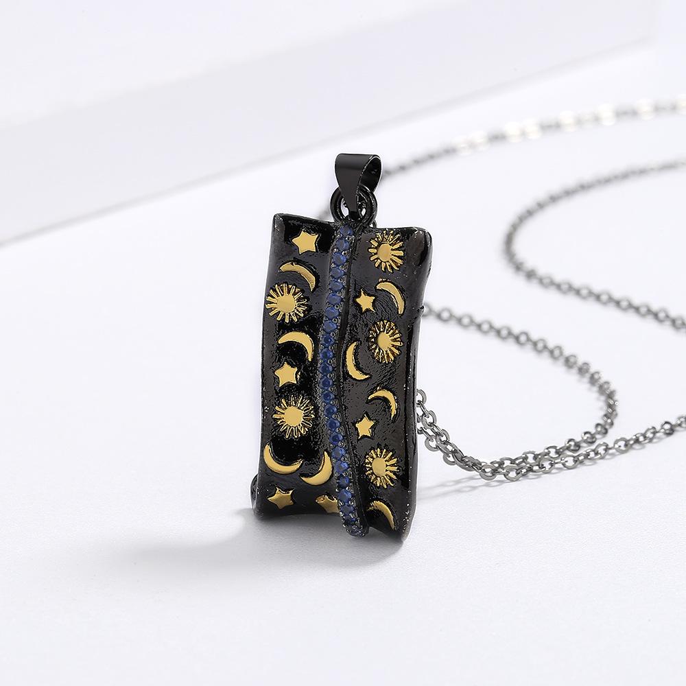 Punk inspired Pendants In Irregular Shapes with Stars and Moon shaped Womens Necklaces Inlaid with Blue Zircon Jewelry
Punk inspired Pendants In Irregular Shapes with Stars and Moon shaped Womens Necklaces Inlaid with Blue Zircon Jewelry