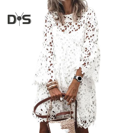 Осень-весна женское платье с полым кружевом и цветочной вышивкой с круглым вырезом, двухслойное с длинными рукавами, однотонное свободное этническое платье миди 2XL белый
Осень-весна женское платье с полым кружевом и цветочной вышивкой с круглым вырезом, двухслойное с длинными рукавами, однотонное свободное этническое платье миди 2XL белый