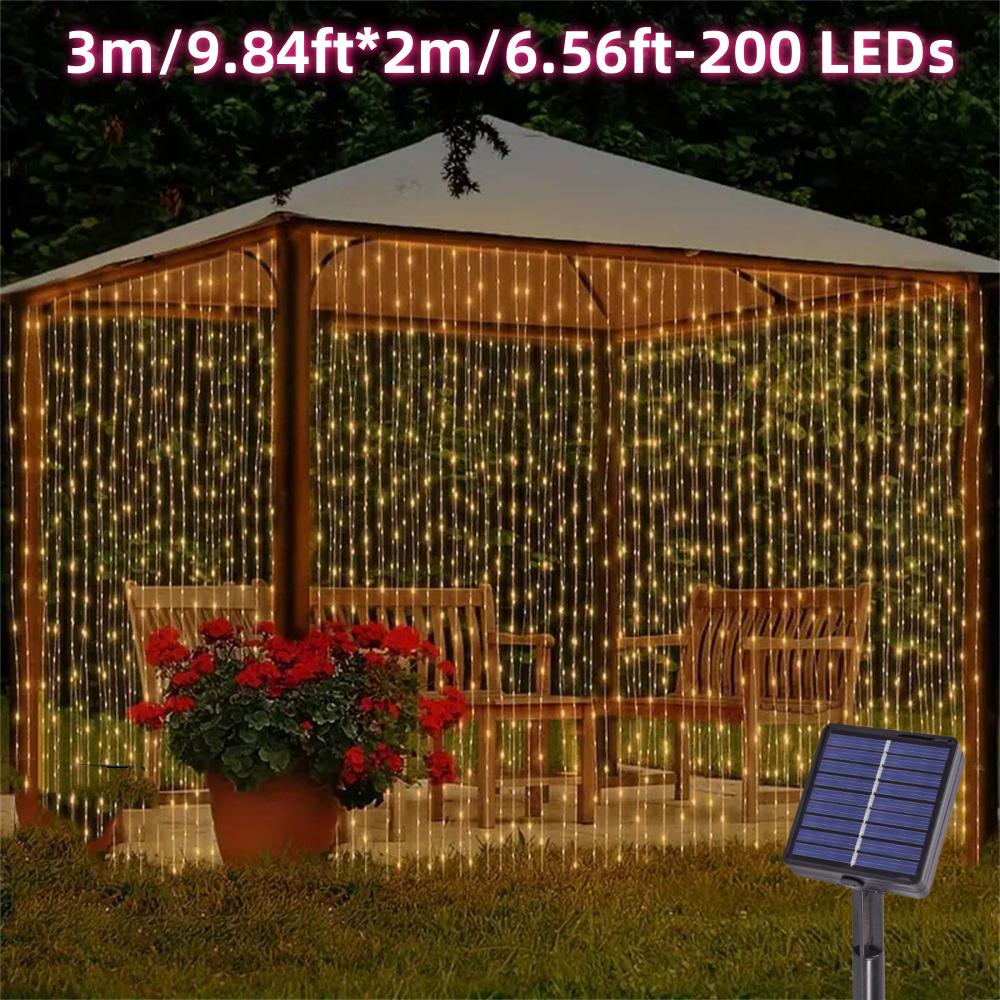 1Pack,100-600LED Solar Outdoor Curtain Fairy String Lights With 8 Modes For Wedding,Party,Window,Balcony,Patio,Eave,Garden,Christmas Decoration 3*2-200 LEDs теплим білим кольором
1Pack,100-600LED Solar Outdoor Curtain Fairy String Lights With 8 Modes For Wedding,Party,Window,Balcony,Patio,Eave,Garden,Christmas Decoration 3*2-200 LEDs теплим білим кольором