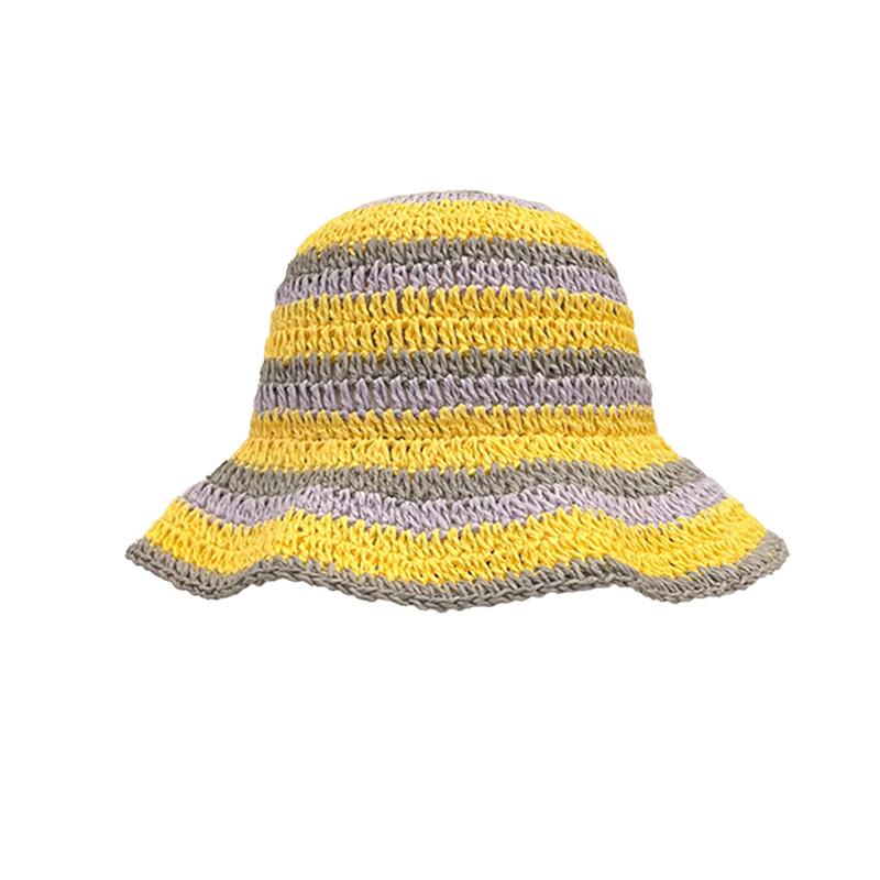 New Striped Knitted Straw Crochet Hats Hollow Breathable Sun Protection Colorful Handmade Beach Bucket Hat Folded for Women One Size
New Striped Knitted Straw Crochet Hats Hollow Breathable Sun Protection Colorful Handmade Beach Bucket Hat Folded for Women One Size