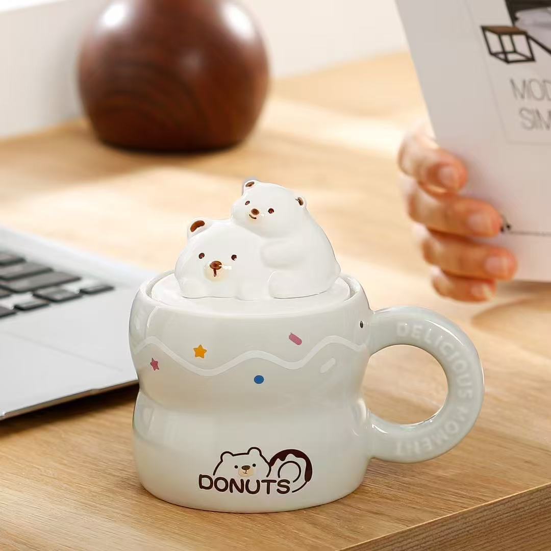 Milk Fufu Bear Donut Ceramic Mug With Lid Spoon For Girls Birthday Gift Girlfriend Souvenir Cup 301-400ml
Milk Fufu Bear Donut Ceramic Mug With Lid Spoon For Girls Birthday Gift Girlfriend Souvenir Cup 301-400ml