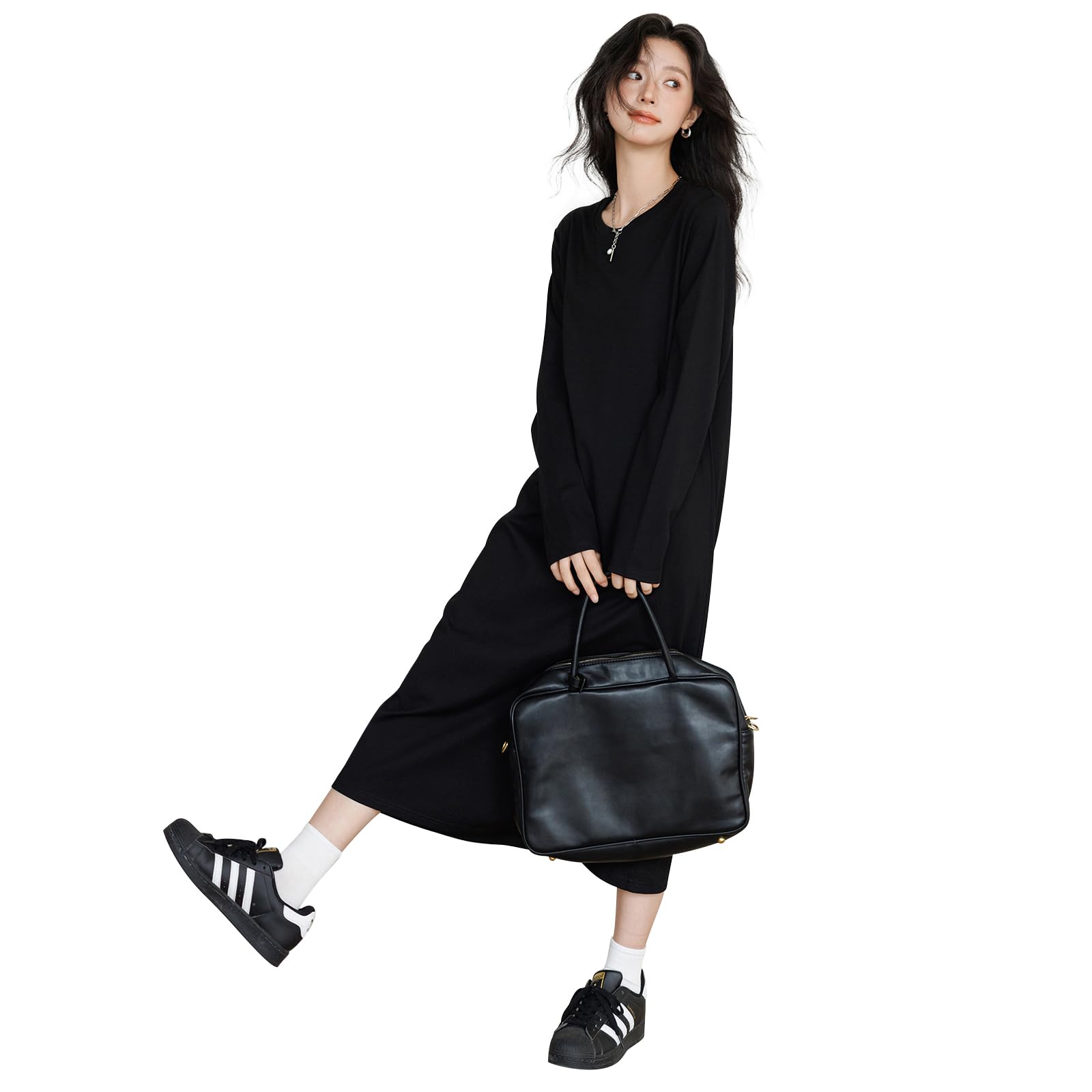 MOWO Dress to to Soft to the Long Sleeve Loose Fit Dress Casual Slimming Dress Stylish Simple Breathable Lightweight Solid Color Commuting Women s чорний
MOWO Dress to to Soft to the Long Sleeve Loose Fit Dress Casual Slimming Dress Stylish Simple Breathable Lightweight Solid Color Commuting Women s чорний