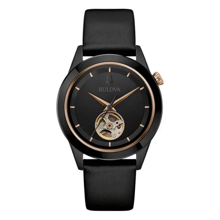 BULOVA Автоматические Современные Черные Золотые Сапфировые Часы с Циферблатом в Форме Сердца и Кожаным Ремешком 98A322 чёрный
BULOVA Автоматические Современные Черные Золотые Сапфировые Часы с Циферблатом в Форме Сердца и Кожаным Ремешком 98A322 чёрный