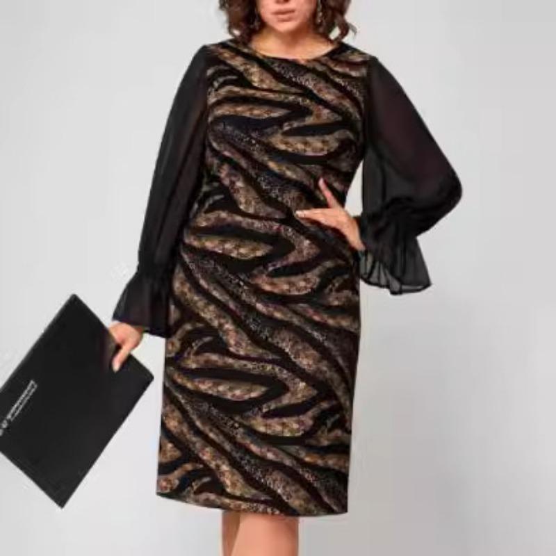 Летнее женское облегающее платье с принтом и пайетками, с длинными рукавами и средней длиной 4XL коричневый
Летнее женское облегающее платье с принтом и пайетками, с длинными рукавами и средней длиной 4XL коричневый