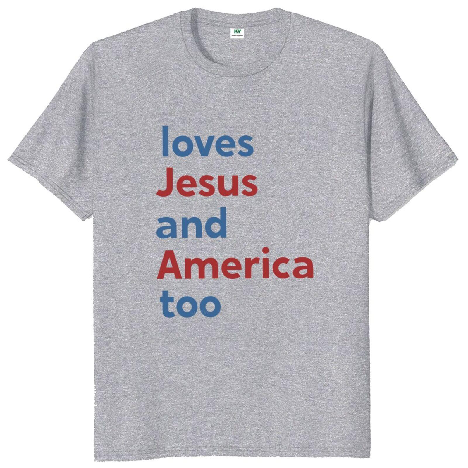Mens teeshirt Loves Jesus And America Too T Shirt American Pride Humor Gift Tshirts For Men Casual Cotton Unisex Oneck Tops 4XL
Mens teeshirt Loves Jesus And America Too T Shirt American Pride Humor Gift Tshirts For Men Casual Cotton Unisex Oneck Tops 4XL