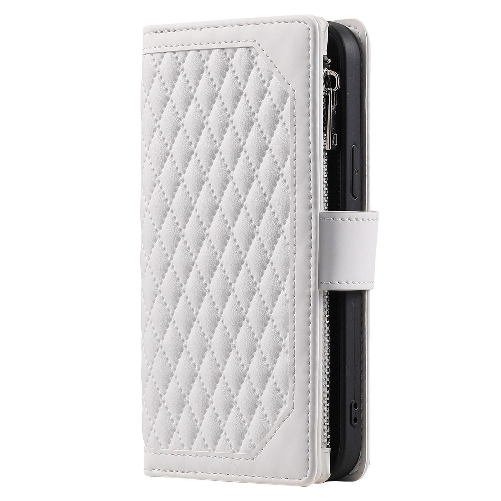 For iPhone 14 Pro 6.1 inch Zipper Pocket Phone Cover Rhombus Grid Texture Anti-scratch PU Leather Flip Wallet Stand Case White
For iPhone 14 Pro 6.1 inch Zipper Pocket Phone Cover Rhombus Grid Texture Anti-scratch PU Leather Flip Wallet Stand Case White