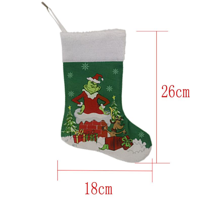 Christmas Stocking Grinch Sock Elf Gift Bag Cartoon Green Monster Hanging Ornament Fireplace Decor
Christmas Stocking Grinch Sock Elf Gift Bag Cartoon Green Monster Hanging Ornament Fireplace Decor