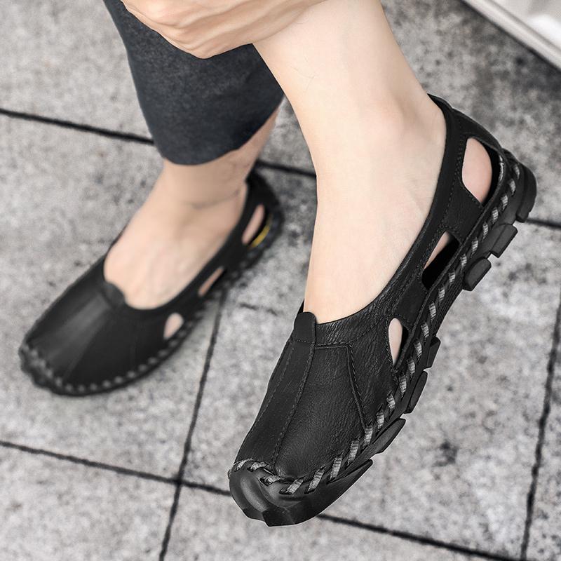 Men Handmade Sandals Summer Roman Sandals Retro Black Brown Leather Closed Toe Slip on Beach Shoes Plus Size EU:45 чёрный
Men Handmade Sandals Summer Roman Sandals Retro Black Brown Leather Closed Toe Slip on Beach Shoes Plus Size EU:45 чёрный