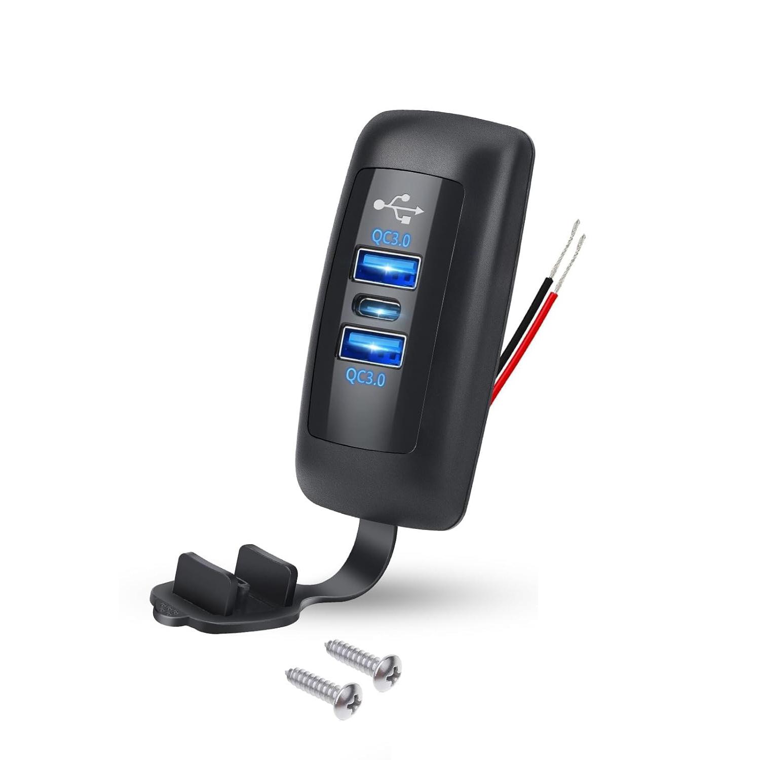 3-Ports 12V-24V USB Outlet Dual USB A Port & PD USB C Port Car Charger Socket Accessories Waterproof for Car Truck Marine VR чорний
3-Ports 12V-24V USB Outlet Dual USB A Port & PD USB C Port Car Charger Socket Accessories Waterproof for Car Truck Marine VR чорний