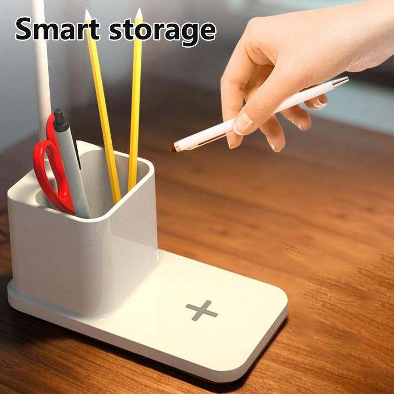 Dimmable Desk Lamp Wireless Charger LED Desk Light Eye-Caring Lighting Adjustable Brightness Pen Holder Desktop Accessories чорний
Dimmable Desk Lamp Wireless Charger LED Desk Light Eye-Caring Lighting Adjustable Brightness Pen Holder Desktop Accessories чорний