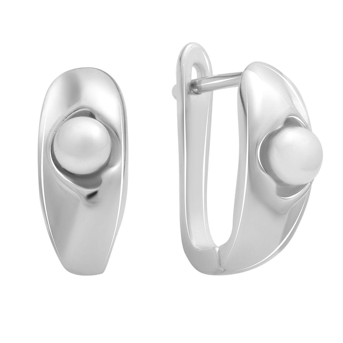 Silver earrings with natural pearls (2184157) білий 
Silver earrings with natural pearls (2184157) білий