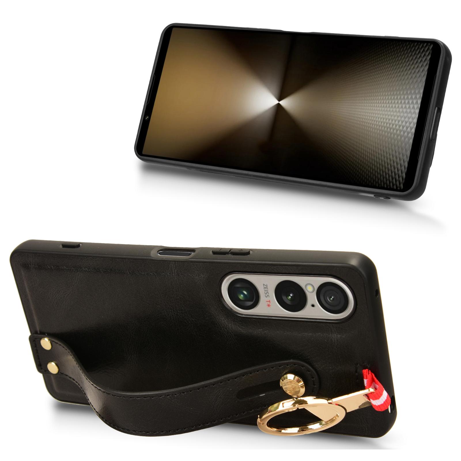 For Sony Xperia 1 VI Case Wristband Finger Loop Leather Coated PC+TPU Phone Cover Blue
For Sony Xperia 1 VI Case Wristband Finger Loop Leather Coated PC+TPU Phone Cover Blue
