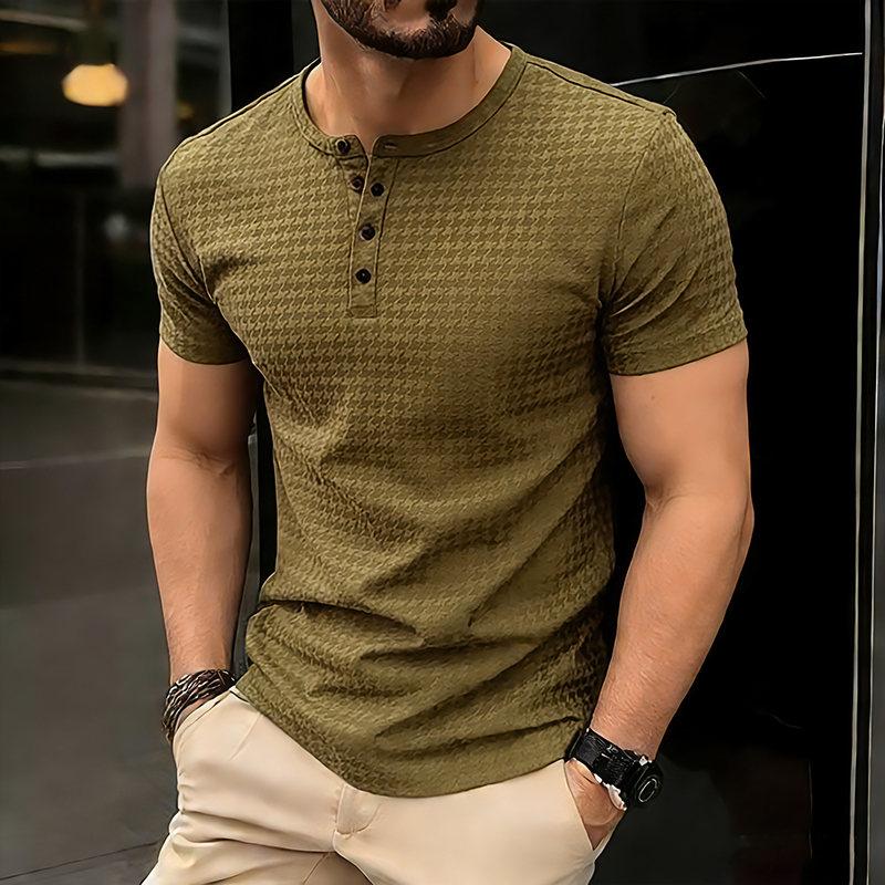 Men s Summer Houndstooth Waffle Solid Hip Hop T-Shirt Henry Collar Casual Button Short Sleeve Fashion Streetwear Basic Top Tees L армия зеленый
Men s Summer Houndstooth Waffle Solid Hip Hop T-Shirt Henry Collar Casual Button Short Sleeve Fashion Streetwear Basic Top Tees L армия зеленый
