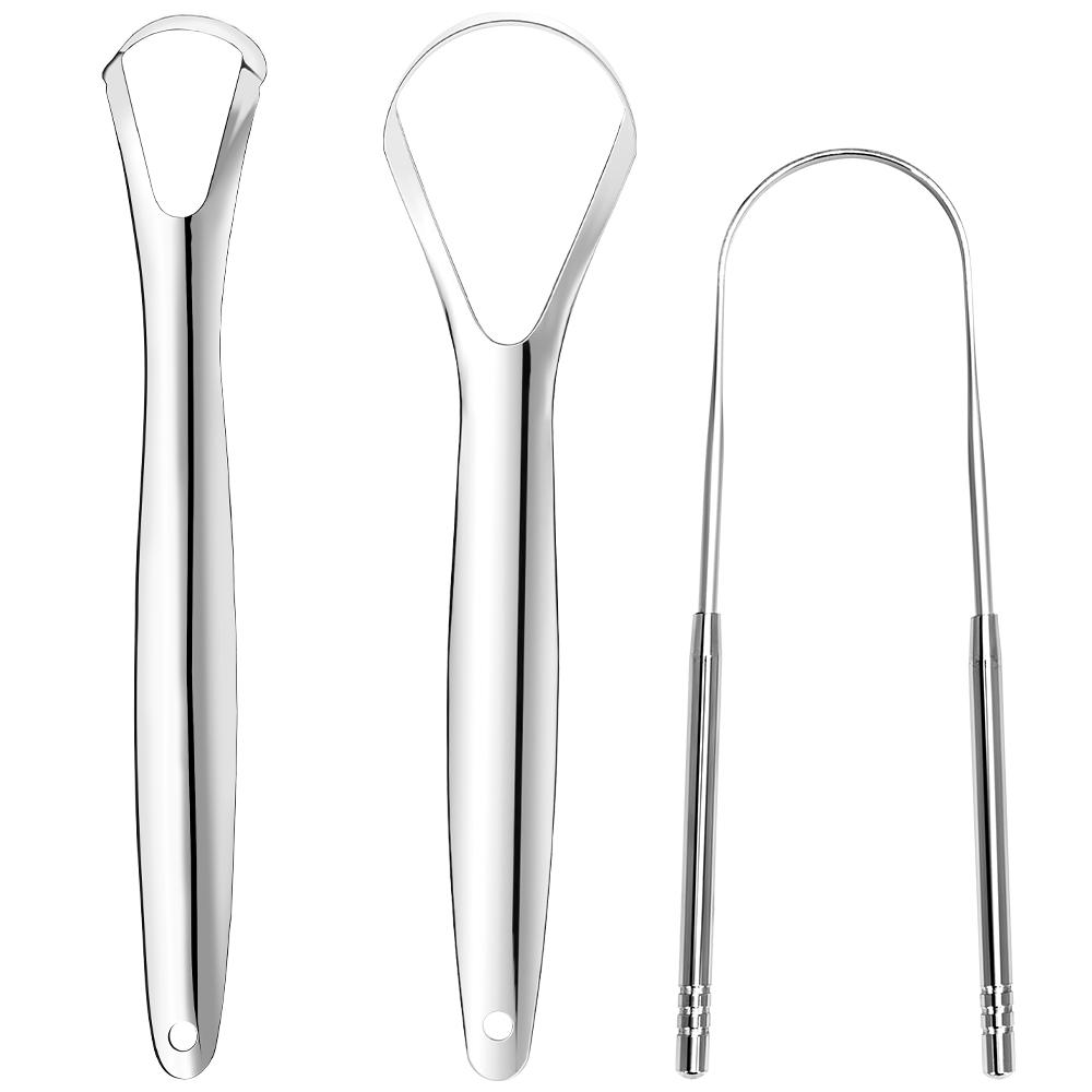 3 Pcs Metal Tongue Scraper Set, Stainless Steel Tongue Cleaners Scrapers for Adults, Tongue Scraping - Reduce Bad Breath
3 Pcs Metal Tongue Scraper Set, Stainless Steel Tongue Cleaners Scrapers for Adults, Tongue Scraping - Reduce Bad Breath