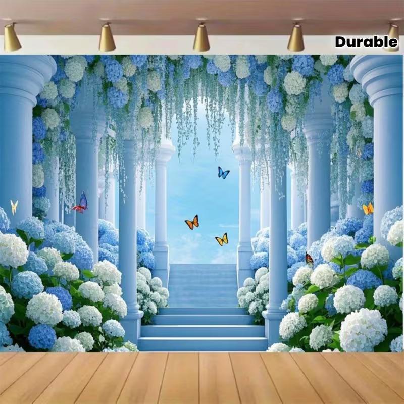 2D Elegant Blue Hydrangea & Staircase Backdrop Wedding Stage Photography Background 47.2x31.5inch/120*80cm
2D Elegant Blue Hydrangea & Staircase Backdrop Wedding Stage Photography Background 47.2x31.5inch/120*80cm