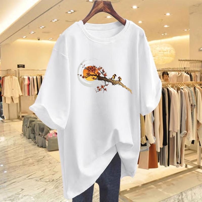 Хлопковая Тяжелая Футболка с Коротким Рукавом Женская Национальный Стиль Принт Растения Цветущая Слива Модный Бренд Универсальная Летний Сезон Рубашка с Рукавом Три Четверти S
Хлопковая Тяжелая Футболка с Коротким Рукавом Женская Национальный Стиль Принт Растения Цветущая Слива Модный Бренд Универсальная Летний Сезон Рубашка с Рукавом Три Четверти S
