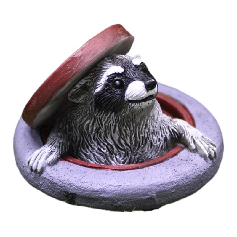1PC Miniature Whimsical Resins Statue Q-version Manhole Cover Garden Decor Landscape Ornament Animal Figurine Raccoon Figurines
1PC Miniature Whimsical Resins Statue Q-version Manhole Cover Garden Decor Landscape Ornament Animal Figurine Raccoon Figurines