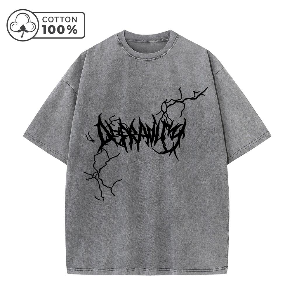 Mens Lightning Thorn Print Washed TShirt Distressed Retro Casual Loose Pure Cotton Short Sleeve Summer Running Commuter Top S
Mens Lightning Thorn Print Washed TShirt Distressed Retro Casual Loose Pure Cotton Short Sleeve Summer Running Commuter Top S