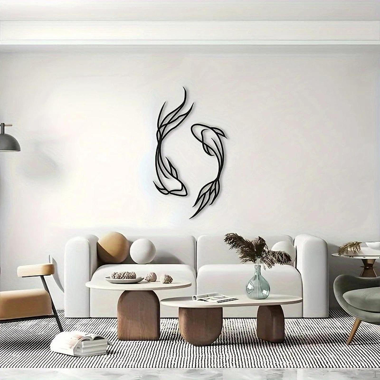 2Pcs Koi Fish Metal Wall Art Minimalist Line Creative Decor Modern Hanging Sculpture for Living 30cm
2Pcs Koi Fish Metal Wall Art Minimalist Line Creative Decor Modern Hanging Sculpture for Living 30cm