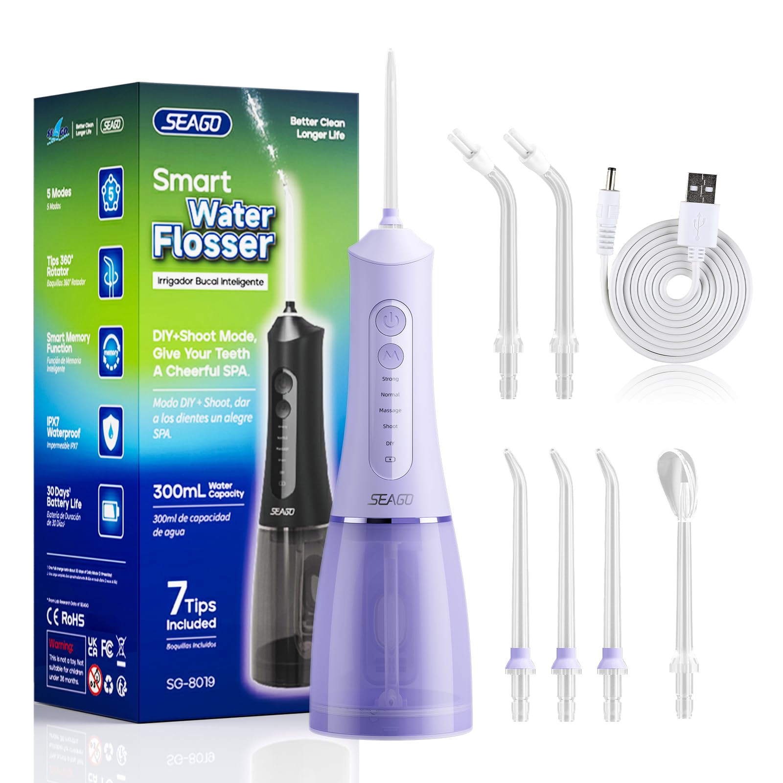 SEAGO Oral Jet 7 Сменный двойной USB DIY 2-минутная зарядка Oral IPX7 для путешествий и домашнего использования ирригатор, шайба, насадки, кнопка, перезаряжаемый,
SEAGO Oral Jet 7 Сменный двойной USB DIY 2-минутная зарядка Oral IPX7 для путешествий и домашнего использования ирригатор, шайба, насадки, кнопка, перезаряжаемый,