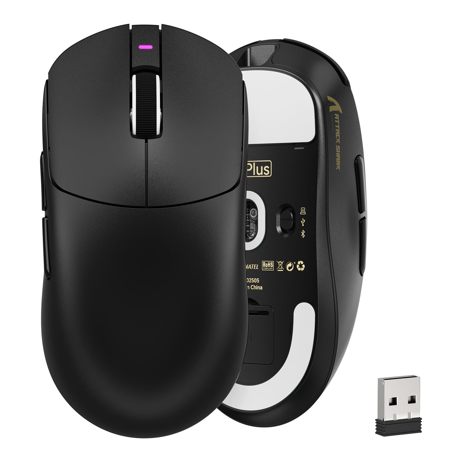 ATTACK SHARK X8PLUS Gaming Mouse, Wireless, 40K Sensor, Lightweight 55g, 1K Polling Rate, Low Latency, 2.4GBluetoothUSB Wired, Rechargeable, 6
ATTACK SHARK X8PLUS Gaming Mouse, Wireless, 40K Sensor, Lightweight 55g, 1K Polling Rate, Low Latency, 2.4GBluetoothUSB Wired, Rechargeable, 6