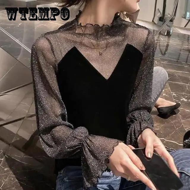 Сетчатый бархатный топ на весну и осень, женская рубашка с пышными рукавами во французском стиле, открытая ключица, полая рубашка XXXXL чёрный
Сетчатый бархатный топ на весну и осень, женская рубашка с пышными рукавами во французском стиле, открытая ключица, полая рубашка XXXXL чёрный