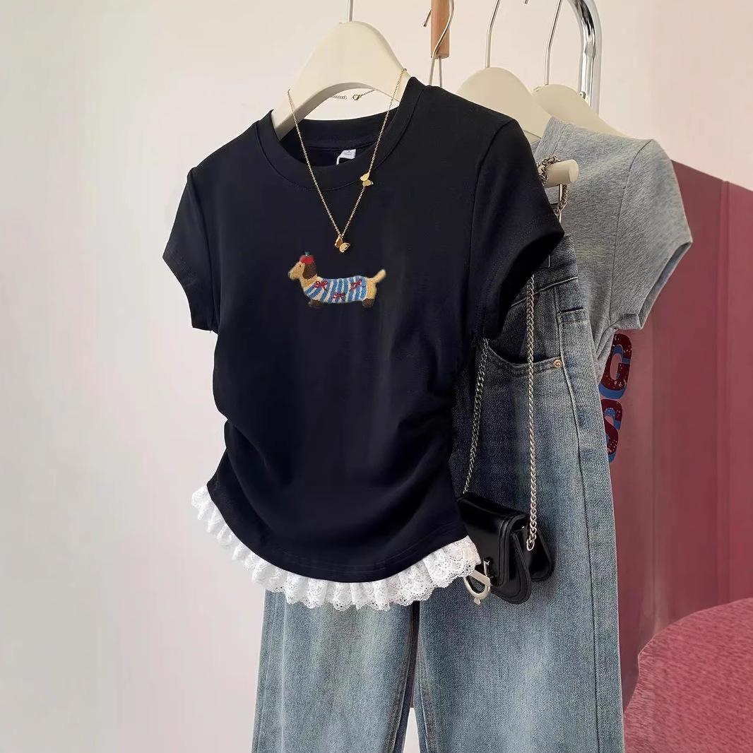 Women s Black Puppy Lace Short-Sleeve Slim-Fit T-Shirt - Summer 2025 Collection Medium
Women s Black Puppy Lace Short-Sleeve Slim-Fit T-Shirt - Summer 2025 Collection Medium