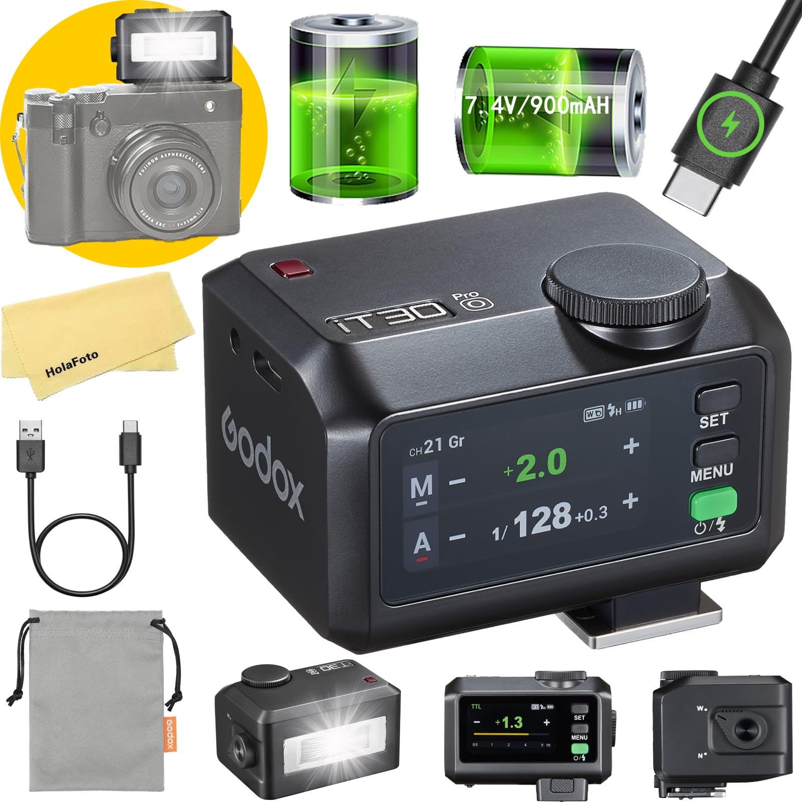 Godox iT30Pro O Мини TTL HSS и Сенсорный экран для камер Olympus и Panasonic Сверхлегкая вспышка, Беспроводная связь 2,4 ГГц, 1/8000 с, Встроенный рассеиватель, чёрный
Godox iT30Pro O Мини TTL HSS и Сенсорный экран для камер Olympus и Panasonic Сверхлегкая вспышка, Беспроводная связь 2,4 ГГц, 1/8000 с, Встроенный рассеиватель, чёрный