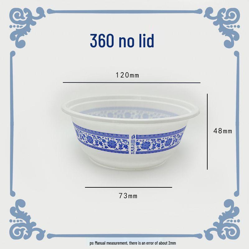 Disposable Food-Grade Blue & White Plastic Bowl with Lid - Thick, Round, Household or Commercial Use for Meals & Soups
Disposable Food-Grade Blue & White Plastic Bowl with Lid - Thick, Round, Household or Commercial Use for Meals & Soups