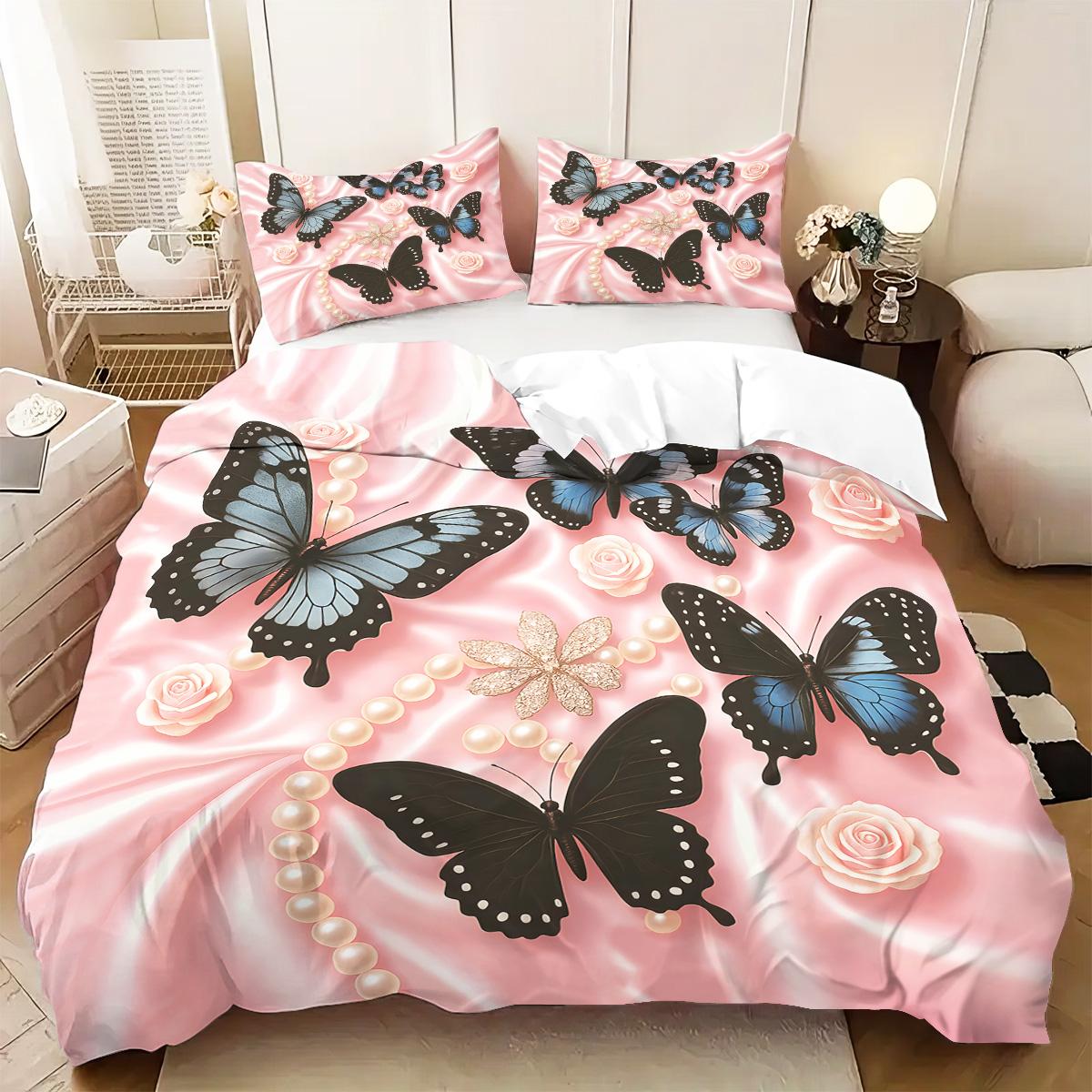 3pcs Pink Bedding Set Rose Butterfly 3D Printed Cozy Soft Duvet Cover King Queen Twin Size Birthday Gift for Adult Bedroom Decor EU Single 135x200cm
3pcs Pink Bedding Set Rose Butterfly 3D Printed Cozy Soft Duvet Cover King Queen Twin Size Birthday Gift for Adult Bedroom Decor EU Single 135x200cm