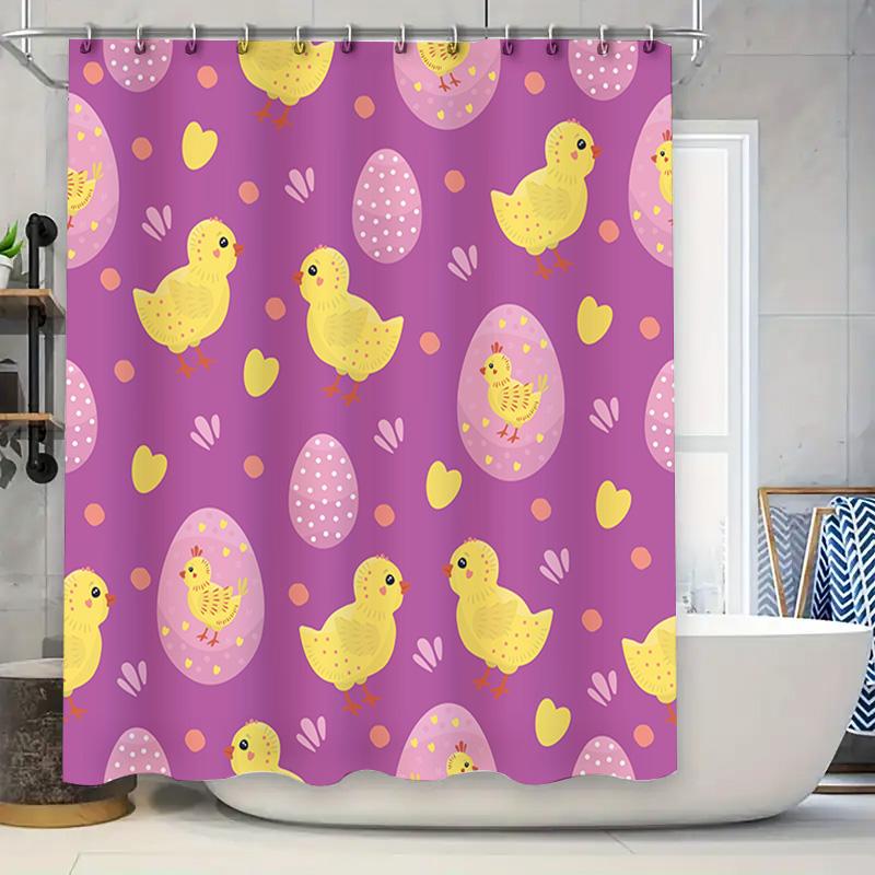 Purple Easter Egg Chicken Shower Curtain With Heart Flower Design For Bathtub Decor Pink Floral Print Bath Liner Set Decoration W60H190(CM)-1 Pcs
Purple Easter Egg Chicken Shower Curtain With Heart Flower Design For Bathtub Decor Pink Floral Print Bath Liner Set Decoration W60H190(CM)-1 Pcs