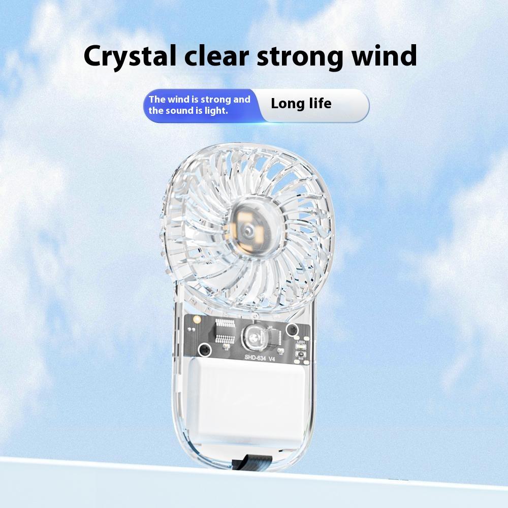 N19 Handheld Fan USB Rechargeable 5 Speeds Transparent Mini Fan with Colorful LED Light White
N19 Handheld Fan USB Rechargeable 5 Speeds Transparent Mini Fan with Colorful LED Light White