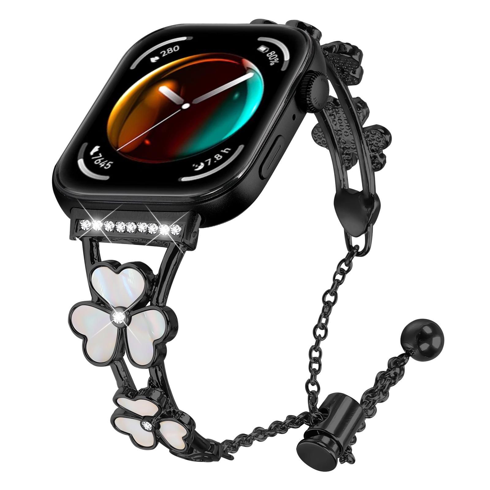 Huawei Fit3/Fit4/4Pro Rhinestone Bracelet Strap - Heart Clover Chain Link Design
Huawei Fit3/Fit4/4Pro Rhinestone Bracelet Strap - Heart Clover Chain Link Design