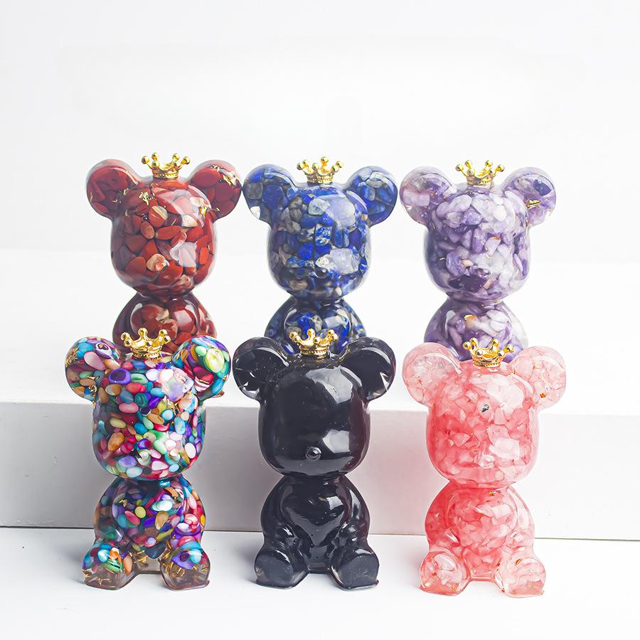 1pc Natural crystal crushed stone ornament, bear drip craft decorations, unique personalized decoration 1pc синій
1pc Natural crystal crushed stone ornament, bear drip craft decorations, unique personalized decoration 1pc синій