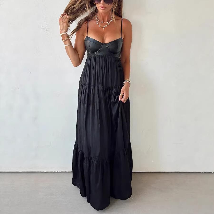 New Tube Top Leather Pendulum Long Dress Women S Pleated Cake Skirt Holiday Style Long Dress XL чорний
New Tube Top Leather Pendulum Long Dress Women S Pleated Cake Skirt Holiday Style Long Dress XL чорний