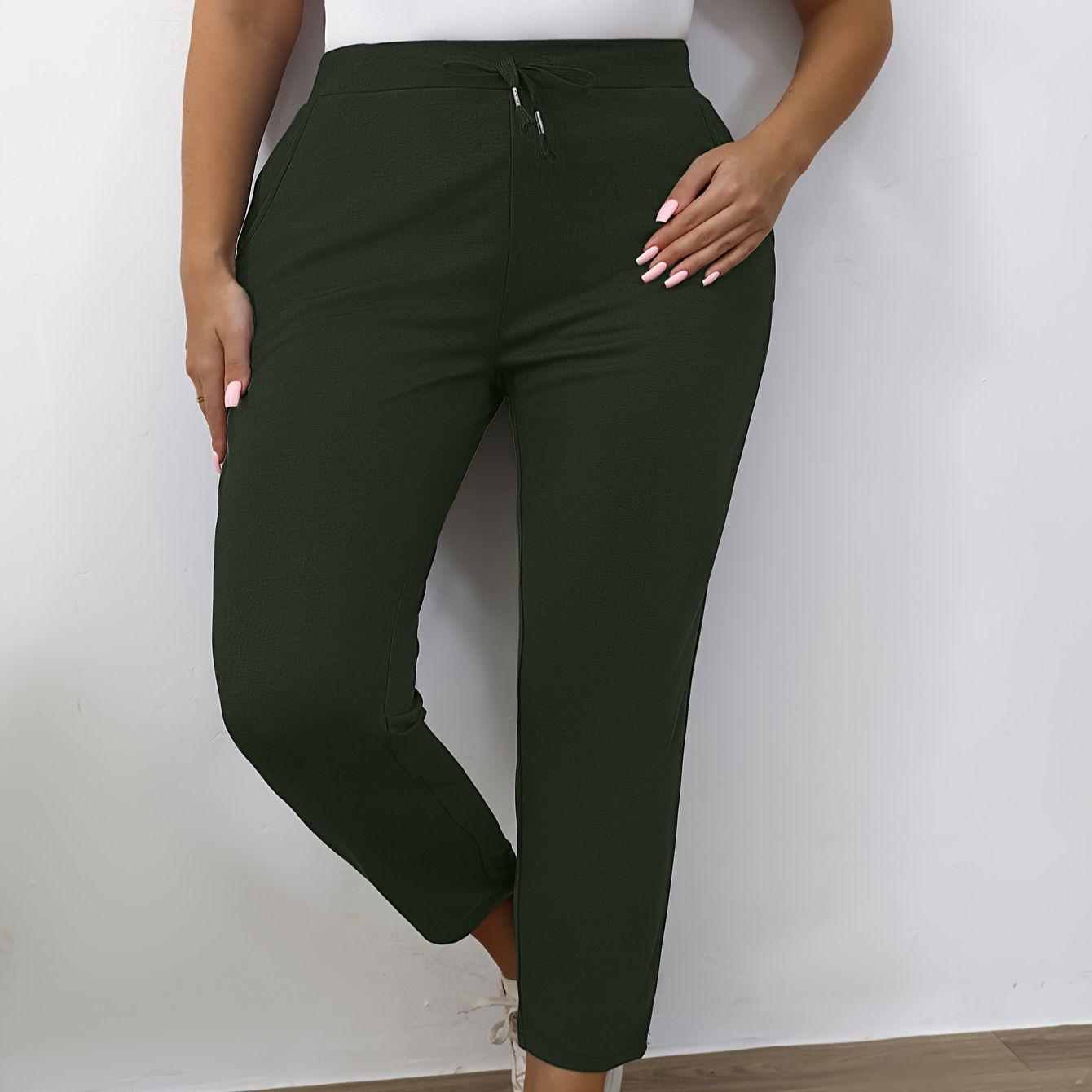 Plus Size Women s Casual Lace-Up Slim Fit Pants with Pockets 0XL армія зелений колір
Plus Size Women s Casual Lace-Up Slim Fit Pants with Pockets 0XL армія зелений колір