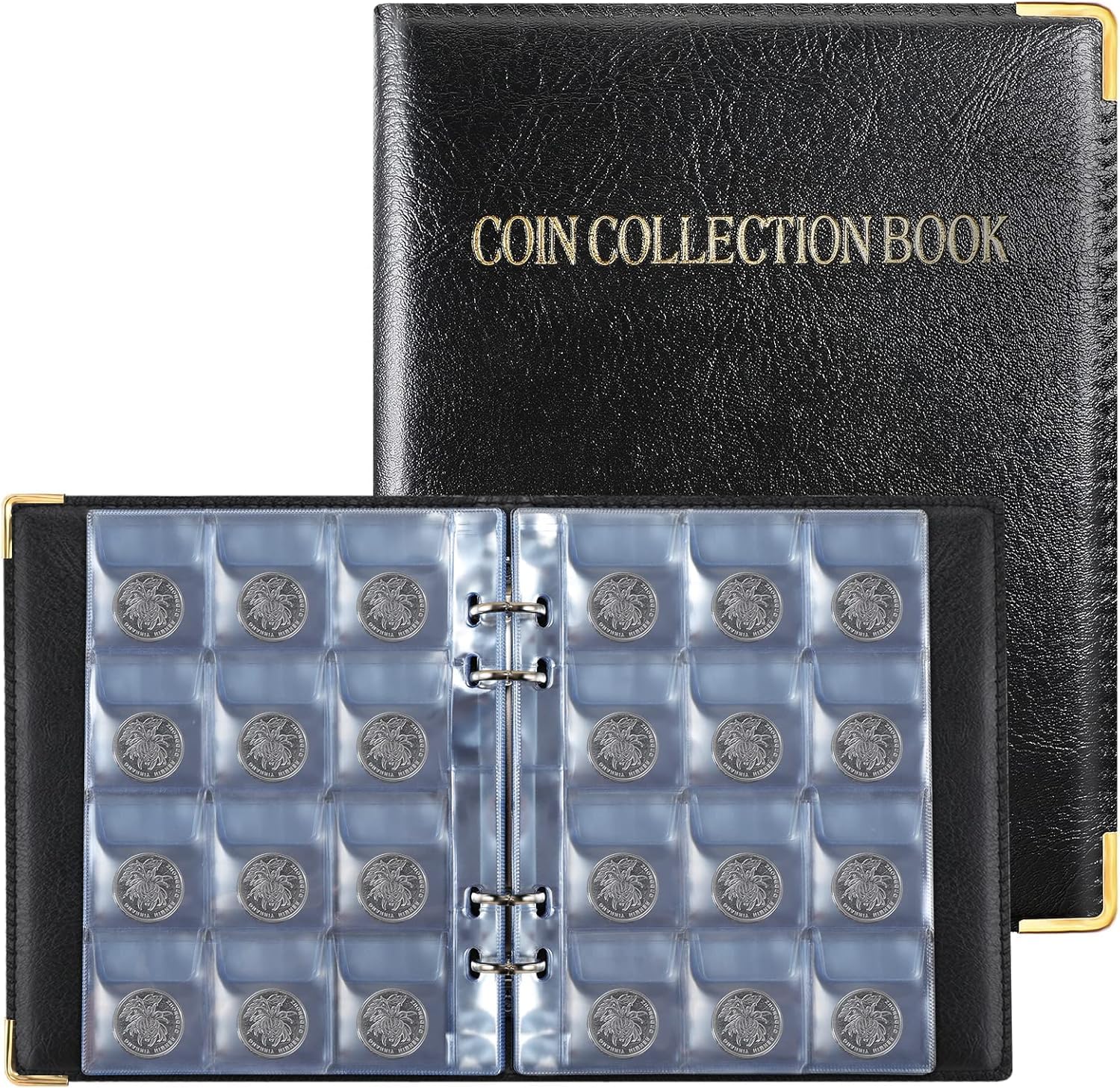 Альбом для монет PAKESI, Альбом для монет, Вмещает 240 монет, Карманы 4*4 см, Идеально подходит для юбилейных монет, старинных монет и коллекций монет
Альбом для монет PAKESI, Альбом для монет, Вмещает 240 монет, Карманы 4*4 см, Идеально подходит для юбилейных монет, старинных монет и коллекций монет