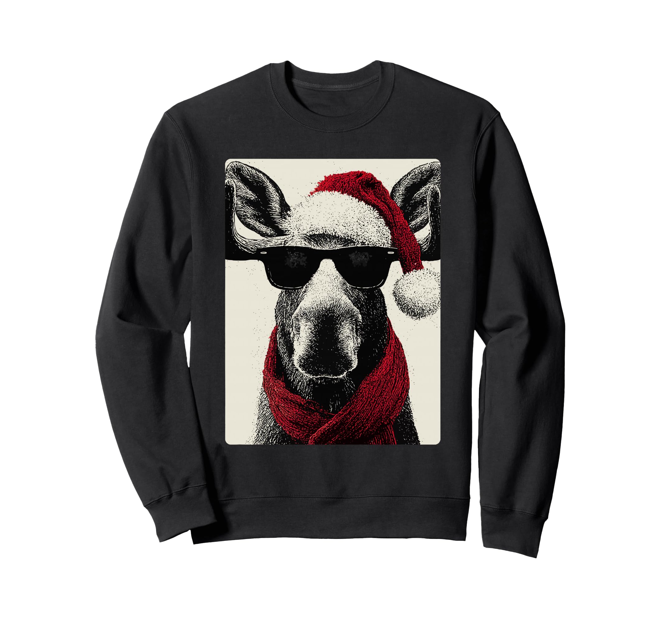 Retro Christmas Elk with Sunglasses and Santa Hat Funny Animal Sweatshirt
Retro Christmas Elk with Sunglasses and Santa Hat Funny Animal Sweatshirt